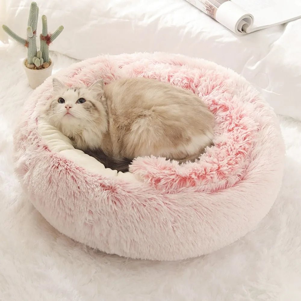 Coussin pour chat Pet Bed Enclosed Round Cat Cushion Comfortable Sleep Bag Cat Nest Kennel For Small Pet - ChatÔchÔcat